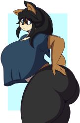 big_ass big_breasts breasts bubble_butt dewwydarts dewwydartz female furry huge_ass otter rino_sato thick_thighs wide_hips