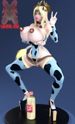 big_breasts body_modification brainwashing cow_print high_heels ibex-cg lactoselass_(ibex) league_of_legends league_of_legends:_wild_rift sona_buvelle