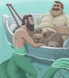 beefy blowjob daddy disney dudebulge gay luca_(pixar_film) male male/male male_only manly massimo_marcovaldo merman pixar yaoi