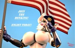 2023 3d 3d_(artwork) anthro armwear big_breasts breasts clothed clothing domizoni elbow_gloves female flag gesture gloves handwear hat headgear headwear hi_res horny_police looking_at_viewer mammal murid murine officer_flint_(foretbwat) pinup pose rat rodent salute smile solo stars_and_stripes topless topless_female united_states_of_america