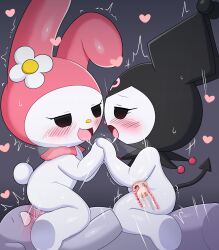 0227 1boy 2023 2girls 7:8 absurd_res anthro baku_(sanrio) blush bodily_fluids cum cum_in_uterus cum_inside cunnilingus demon eyelashes female female_penetrated flower_accessory genital_fluids genitals grey_background group group_sex hand_holding heart hi_res hood humanoid_genitalia humanoid_penis hybrid internal kuromi lagomorph leporid male male/female male_penetrating male_penetrating_female mammal my_melody onegai_my_melody oral penetration penile penile_penetration penis penis_in_pussy purple_body pussy_juice rabbit reverse_spitroast saliva saliva_string sanrio semi-anthro sex shaking simple_background spade_tail sweat tail tapir threesome trembling trio uterus vaginal_penetration white_body x-ray