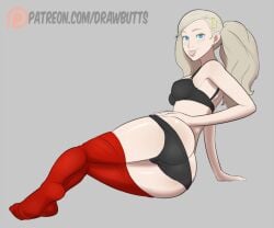 ann_takamaki ass bra drawbutts panties pants_down persona persona_5