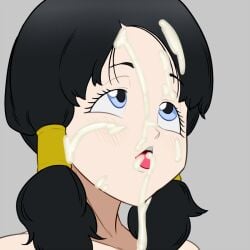 cum cum_on_face cum_on_hair dragon_ball dragon_ball_z drawbutts facial tomboy videl