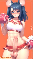 ai_generated balls blush cheerleader futa_only futanari mouse mouse_ears mouse_girl original_character penis pom_poms shy skirt tagme uncensored yeswaifu