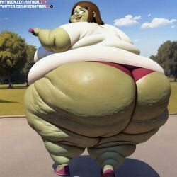 1girls 4k ai_generated bbw big_ass big_butt brown_hair cartoon_network chubby_female fat female female_focus female_only green_skin highres hyper large_breasts matronai_(artist) obese obese_female patreon patreon_username pinup regular_show solo solo_female solo_focus ssbbw stable_diffusion starla_(regular_show) thick_thighs twitter_username wide_hips