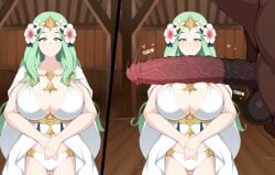 1animal 1girls 2koma alternate_costume animal_genitalia bikini breasts cleavage equine_penis female fire_emblem fire_emblem:_three_houses fire_emblem_heroes flared_penis flower_in_hair horse horsecock huge_breasts huge_cock imminent_bestiality imminent_sex interspecies light-skinned_female light_skin naughty_face nintendo notkadraw official_alternate_costume penis penis_awe rhea_(fire_emblem) rhea_(summer)_(fire_emblem) smile swimsuit uncensored veiny_penis white_bikini white_swimsuit zoophilia