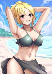 1girls beach bikini dogmatika_ecclesia_the_virtuous duel_monster ecclesia_(yu-gi-oh!) yu-gi-oh!