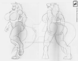 anthro ass_expansion ass_grab big_ass big_breasts breast_expansion female female_only furry growth_sequence huge_ass huge_breasts nude tagme walter_sache werewolf