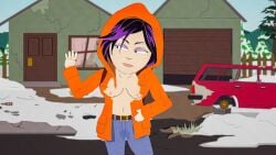 accurate_art_style adult exposed_breasts kenny_mccormick kenny_mccormick_(panderverse) panderverse pants ripped_clothing south_park south_park:_joining_the_panderverse wet_pants