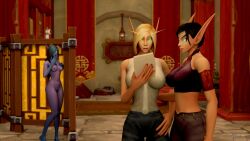 3d blizzard_entertainment blood_elf female hammyslewds nakicat original_character purple_hair purple_skin void_elf warcraft world_of_warcraft