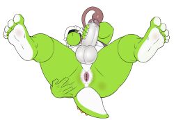 1boy 2023 5_fingers 5_toes anthro anthro_only anus ass balls barefoot brown_eyes commission commissioner_upload digital_drawing_(artwork) digital_media_(artwork) feet foreskin full_body genitals green_body green_skin green_yoshi hand_on_ass hand_on_butt hand_on_own_ass hand_on_penis humanoid_genitalia humanoid_penis long_tongue looking_at_viewer lying male male_only mario_(series) masturbating masturbation nintendo on_back open_mouth penis plantigrade presenting presenting_anus presenting_ass presenting_balls presenting_butt presenting_hindquarters presenting_penis rear_view retracted_foreskin seyrmo simple_background smile smiling smiling_at_viewer soles solo spreading spreading_ass spreading_cheeks tail teeth testicles tongue two_tone_body two_tone_skin uncircumcised video_games white_background white_balls white_body white_foreskin white_penis white_skin yoshi