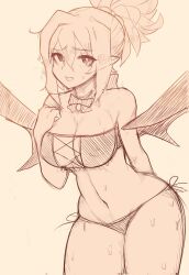 bikini bikini_bottom bikini_top breasts cleavage disgaea disgaea_2 large_breasts nippon_ichi_software puffphox rozalin sketch thick_thighs thighs