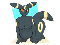 big_breasts blacky_(pokemon) breasts chubby female obese overweight overweight_female plantedpot pokémon_(species) pokemon umbreon