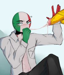 2boys after_blowjob bite_mark clothed_sex cock countryhumans cum cum_in_mouth cum_string gay germany_(countryhumans) italy_(countryhumans) male male/male male_only oral oral_sex penis stickman tyanler