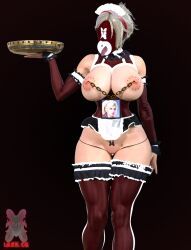 1girls 3d brainwashing female female_only ibex-cg lidia_sobieska maid maid_uniform mind_control muscular_female mymaid_(ibex) solo tekken