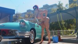 1futa 3d athletic_futanari balls big_breasts bikini black_widow_(marvel) busty car car_wash dickgirl earrings futa_only futanari high_heels hoop_earrings hourglass_figure marvel muscles muscular muscular_futanari penis pinup slingshot_bikini soap solo sunglasses swimsuit testicles toxiccg3d