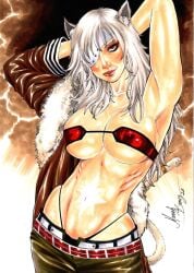 1girls 2023 ed_benes_studio ghislaine_dedoldia long_hair looking_at_viewer mariah_benes mushoku_tensei seductive_look solo_female solo_focus voluptuous voluptuous_female white_hair whitewashed