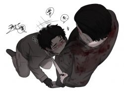 blowjob crying cum_in_mouth dead_by_daylight deepthroat defeated forced_oral jake_park male/male michael_myers rape yaoi