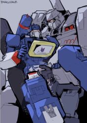 blush cum finger_fuck fingering larger_male male/male megatron size_difference soundwave transformers transformers_idw trembling vaginal_penetration yaoi