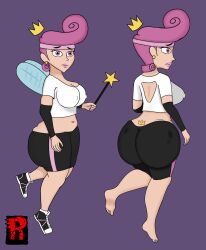 barefoot big_ass bubble_ass bubble_butt pink_eyes pink_hair redghost shortstack sportswear straight_hair the_fairly_oddparents wanda_fairywinkle-cosma