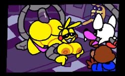 1ambiguous 1girls ambiguous_gender ambiguous_penetration animated animatronic artist_self-insert ass avian being_watched big_ass big_breasts big_butt big_penis black_eyes bodily_fluids bouncing_breasts bowtie canid canine chicken feddy female_penetrated five_nights_at_freddy's five_nights_at_freddy's_2 fox freddy_mask_(fnaf) from_behind funny furry galliform gallus_(genus) golden_feddy happy happy_sex long_neck looking_pleasured mangle_(broken) mangle_(fnaf) mangled_mangle_(fnaf) meme on_table panties panties_down penetration penis red_cheeks robot scottgames superiorfox tail toy_chica toy_chica_(fnaf) voyeurism watching waving waving_hand