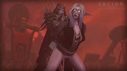 1futa 1girls 3d 3d_(artwork) anal anal_sex banshee_(warcraft) blizzard_entertainment blood_elf blue_eyes domination female futa_on_female futanari light-skinned_female lucionart night_elf red_eyes sylvanas_windrunner undead_(warcraft) warcraft white_hair world_of_warcraft