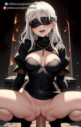 ai_generated blindfold dark_souls fire_keeper gamarjobson hi_res penis_in_pussy seductive sex sitting_on_penis spread_legs vaginal_penetration white_hair