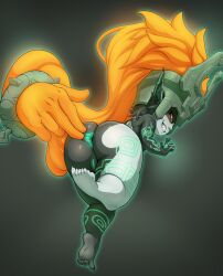 anthro anus ass big_butt female genitals hi_res humanoid looking_at_viewer looking_back looking_back_at_viewer midna nintendo pussy solo the_legend_of_zelda twili twilight_princess whitelister