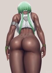 1girls absurd_res ass ass_focus big_ass bottomless bubble_ass bubble_butt dark-skinned_female dark_skin emerald_sustrai female female_only green_hair high_resolution highres huge_ass no_panties prinzkuon rwby solo thick_ass thick_thighs