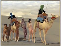 3d 3dbondagedreams 3girls 4boys ankle_cuffs arms_behind_back barefoot bondage bound_together breasts camel caravan chains clothed_male_nude_female clothed_male_nude_male coffle collar crying cuffs dark-skinned_female dark-skinned_male dark_skin desert female femsub feverdreams linked_collar male male_and_female_subs maledom malesub multiple_boys multiple_females multiple_girls multiple_males multiple_subs nude penis rope shackles slave tears wrist_cuffs