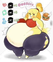 1girls animal_crossing anthro belly big_breasts breasts canine clothed clothing domestic_dog fat fat_woman female female_only furry huge_belly isabelle_(animal_crossing) navel nintendo obese obese_anthro obese_female overweight overweight_anthro overweight_female pearkidart shih_tzu solo thick_thighs thunder_thighs weight_gain wide_hips