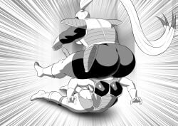 2girls alien ass big_ass big_breasts black_and_white bonyu breasts catfight dragon_ball dragon_ball_super dragon_ball_z dragon_ball_z:_kakarot female female_only fight fighting huge_ass huge_breasts large_ass large_breasts overweight ryona saiyan saiyan_armor scouter seripa short_hair size_difference tail thick thick_thighs thighhighs thighs tinted_eyewear tomboy vanbrand white_hair