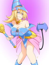 1girls dark_magician_girl duel_monster enemy_controller object_insertion yu-gi-oh!