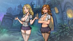 2girls areola_peek black_socks choker cleavage fishnet_socks fishnet_stockings fishnet_thighhighs fishnets gryffindor harry_potter heart_choker hermione_granger hogwarts hogwarts_school_uniform hogwarts_student innocent_witches large_breasts luna_lovegood miniskirt multiple_girls nipple_bulge no_bra no_panties no_underwear pussy ravenclaw ravenclaw_school_uniform sad_crab scerg school_uniform schoolgirl schoolgirl_uniform schoolgirls shaved_pussy siserg socks thigh_socks thighhighs thong_underwear unbuttoned_shirt white_socks witch