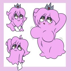 boob boobies boobs breasts ciste_(brothe1383) crown female ghost ghost_girl girl pac-man_(series) pink_body pink_hair pinky_(pac-man) princess tagme woman youtube_hispanic ytph