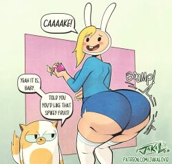 1girls adventure_time ass_expansion bottom_heavy bubble_butt cake_the_cat fat_ass fionna_and_cake fionna_the_human_girl huge_ass jakal63 jakalovid thick_thighs