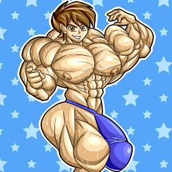 abs biceps big_penis bulge bulge_through_clothing flexing_bicep nipples pecs pectorals pretty_boy toony toony_face yixleck