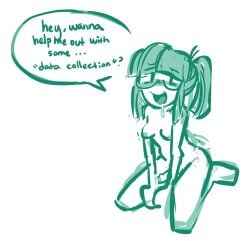 1futa 2d drooling english english_text erection futa_only futanari glasses humanized inanimate_insanity kint kinto-bean kneeling long_hair looking_at_viewer nipples object_show object_shows penis ponytail simple_background sitting sketch small_breasts small_penis smile solo speech_bubble test_tube_(ii) text tongue_out trans_woman transfem viewer white_background