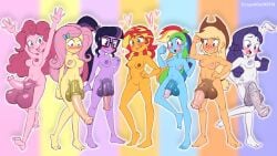 1girls 6futas applejack_(eg) blonde_hair blue_hair concerned cowboy_hat cyan_body cyan_skin equestria_girls equine_penis erect_nipples erect_penis erection female flush flushed flushed_face flustered fluttershy_(eg) friendship_is_magic futanari glasses googles green_eyes heart horse_penis horsecock my_little_pony orange_body orange_skin pink_body pink_hair pink_skin pinkie_pie_(eg) purple_body purple_eyes purple_hair purple_skin pussy rainbow_dash_(eg) rainbow_hair rarity_(eg) red_eyes red_hair sci-twi scopedout sunset_shimmer white_hair yellow_body