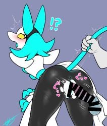 1boy 1boy1girl 1girls 2023 anthro anus ass bent_over blush cat_ears censored deltarune furry imminent_sex leggings mochi_taichi open_mouth penis plug_tail pussy standing tagme tail tail_grab tasque_manager_(deltarune) thighs tight_clothing torn_leggings yellow_eyes