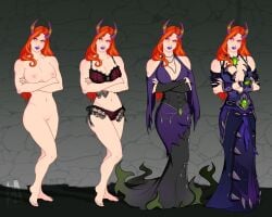 1girls big_breasts blizzard_entertainment character_sheet horns human human_(world_of_warcraft) light-skinned_female light_skin original_character red_hair valerie_hartwood warcraft world_of_warcraft