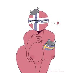 1boy 1girls bent_over_but_isnt_fucked breasts countryhumans countryhumans_girl female naked naked_female norway_(countryhumans) nude nude_female sweden_(countryhumans) xx.canada.xx