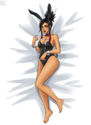 2023 2d 2d_(artwork) body_pillow bunny_ears bunnysuit dakimakura dakimakura_design fortnite heart_eyes sierra_(fortnite) tyrana