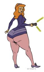 1girls ass ass_dough ass_expansion ass_on_face big_ass blush color_edit daphne_blake deep_skin female female_focus hair huge_ass large_ass orange_hair paintmeanon scooby-doo tail-blazer