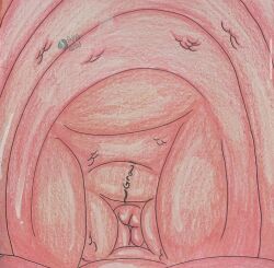 ambiguous_gender artist_atlasnaster aster_sheep bovid caprine feral first_person_view internal mammal pink_body pink_skin prey_pov rumbling_stomach sheep solo throat vore