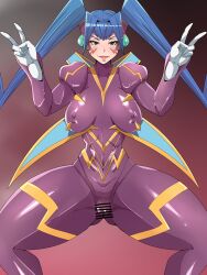 1girls duel_monster female peace_sign rai-mei squatting yu-gi-oh!