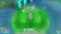 big_ass buttjob cum cum_on_ass green_goo guywithdapen hud onomatopoeia rad_slime_(slime_rancher) slime slime_rancher voluptuous