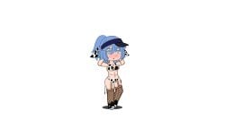 big_ass big_breasts blue_eyes blue_hair costume cow_costume cow_girl gacha gacha_club gacha_heat hat lingerie temptation tempting white_skin