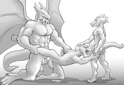 admnp anal anal_orgasm anal_sex anthro anthro_on_anthro anthro_penetrated anthro_penetrating anthro_penetrating_anthro arm_grab ass balls bodily_fluids chin_spikes closed_eyes cum cum_on_ground cum_while_penetrated cumshot dragon ejaculation erection eyewear eyewear_only face_tentacles facial_spikes fellatio frill_(anatomy) genital_fluids genitals glasses glasses_only group group_sex hand_on_head hands-free head_crest head_frill horn humanoid_genitalia humanoid_penis interspecies jaw_spikes kneeling kobold koviell leg_grab male male/male male_penetrated male_penetrating male_penetrating_male mind_flayer monochrome muscular muscular_male nude open_mouth oral penetration penile penis sex size_difference spiked_glans spikes spikes_(anatomy) spitroast spread_wings standing tail teeth tentacle tentacle_job threesome wings