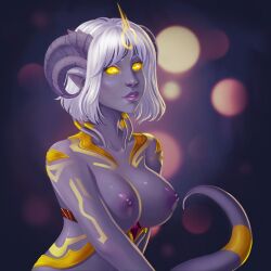 1girls blizzard_entertainment draenei jahlee lightforged_draenei original_character purple_skin shaman_(warcraft) sienna solo warcraft white_hair world_of_warcraft